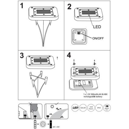 Globo - SADA 2x LED Solární svítidlo LED/0,8W/1,2V IP44 300 mAh