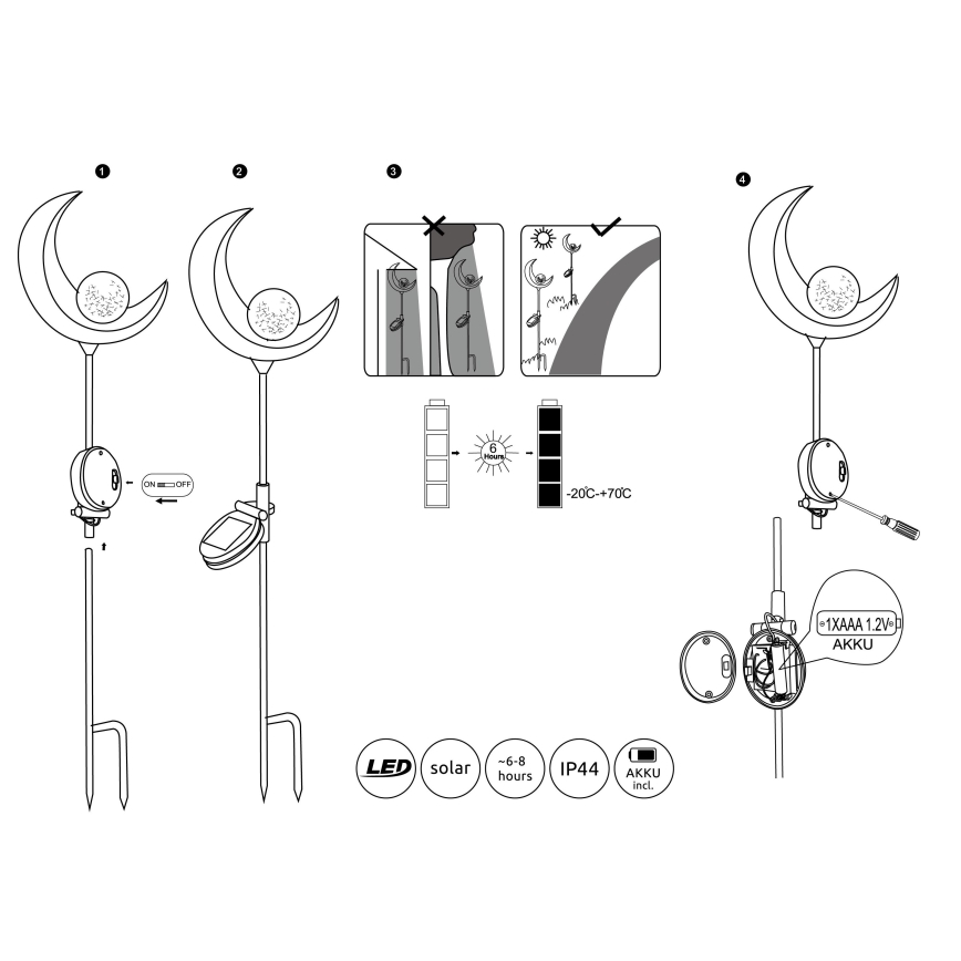 Globo - LED Solární svítidlo LED/0,02W/3V 600mAh IP44 bronz