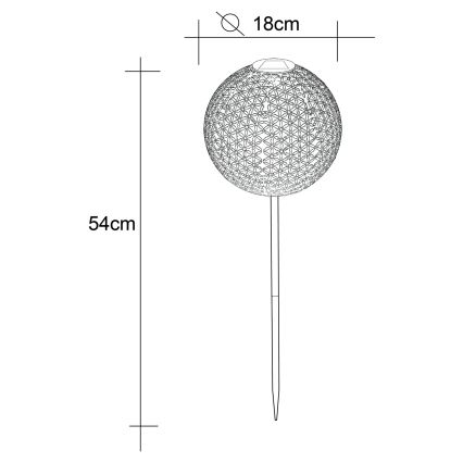 Globo - Solární svítidlo LED/0,06W/1,2V stříbrná IP44 180x540 mm