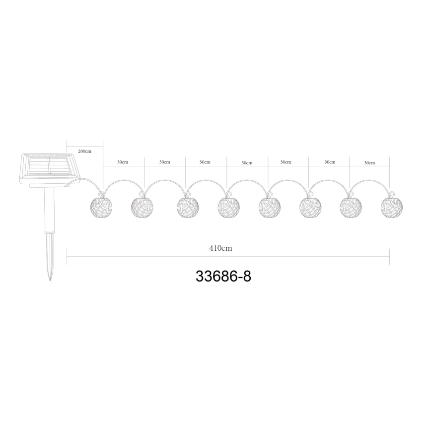 Globo - LED Solární dekorační řetěz 98xLED/0,1W/3V 410 cm IP44 600 mAh