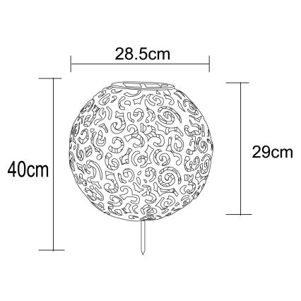 Globo - Solární svítidlo LED/0,06W/1,2V rez IP44 285x400 mm