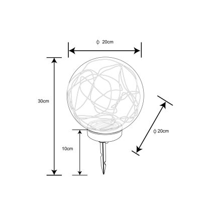 Globo - LED Solární svítidlo 30xLED/0,06W/1,2V pr. 20 cm IP44