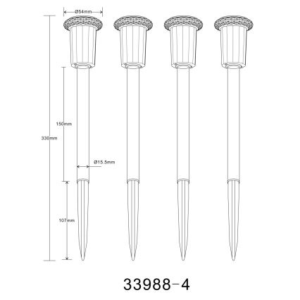 Globo - SADA 4x LED Solární svítidlo LED/0,06W/1,2V IP44
