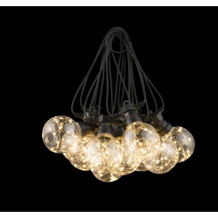 Globo - LED Venkovní dekorační řetěz 10xLED/0,27W/230V 7,5 m IP44 černá