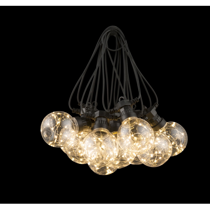 Globo - LED Venkovní dekorační řetěz 10xLED/0,27W/230V 7,5 m IP44 černá