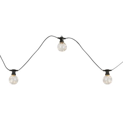 Globo - LED Venkovní dekorační řetěz 10xLED/0,27W/230V 7,5 m IP44 černá