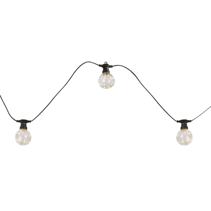 Globo - LED Venkovní dekorační řetěz 10xLED/0,27W/230V 7,5 m IP44 černá