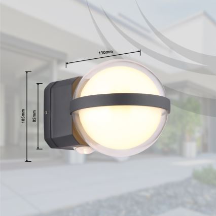 Globo - LED Venkovní nástěnné svítidlo LED/12W/230V IP54 černá