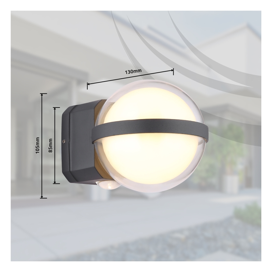 Globo - LED Venkovní nástěnné svítidlo LED/12W/230V IP54 černá