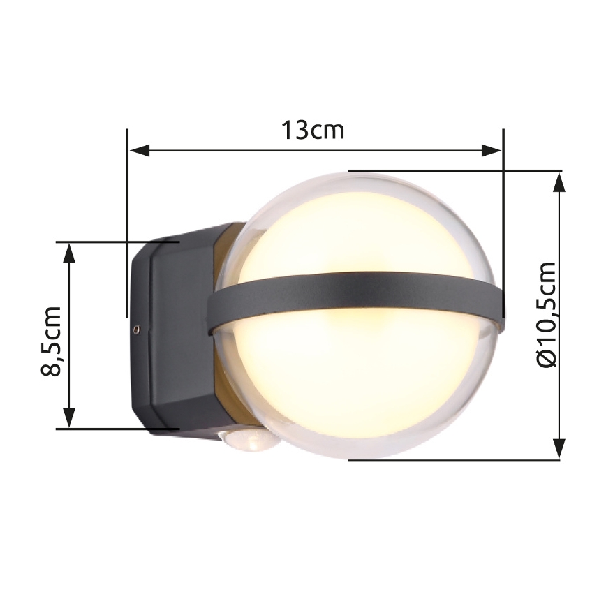 Globo - LED Venkovní nástěnné svítidlo LED/12W/230V IP54 černá