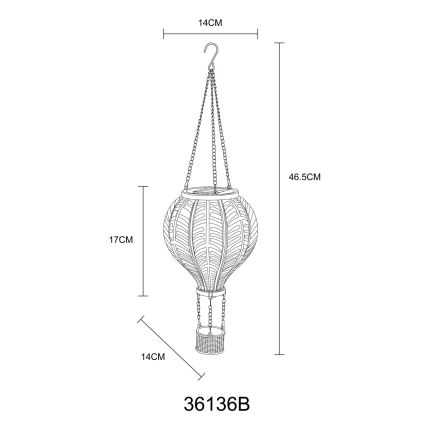 Globo - Závěsná solární dekorace 20xLED/0,5W/3V IP44 létající balón