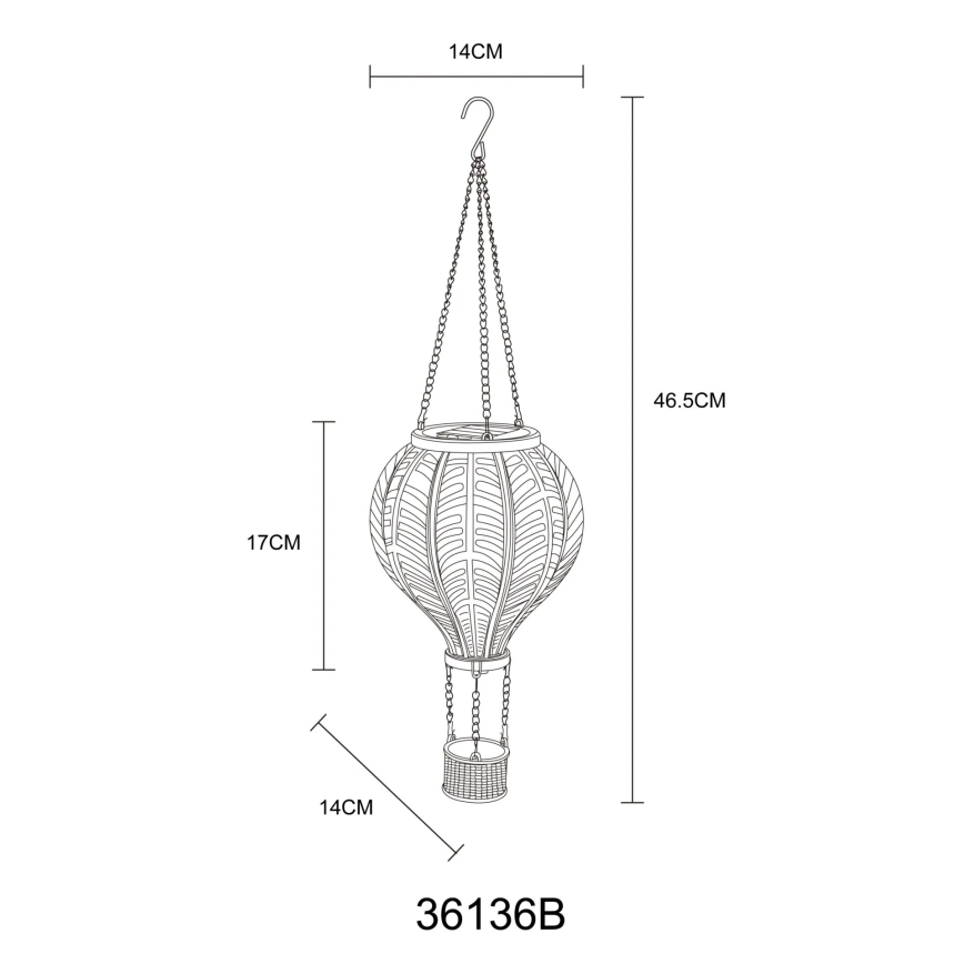 Globo - Závěsná solární dekorace 20xLED/0,5W/3V IP44 létající balón