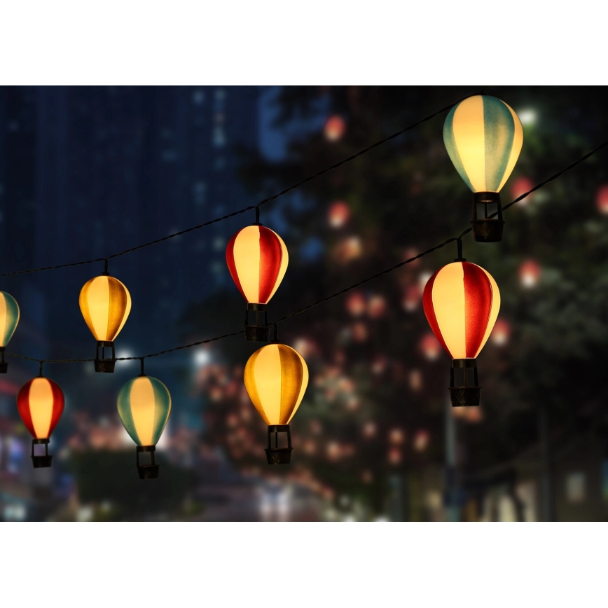 Globo - LED Solární řetěz 9xLED/0,06W/3V 390 cm IP44