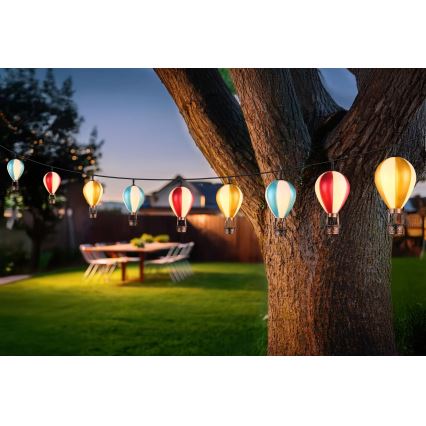 Globo - LED Solární řetěz 9xLED/0,06W/3V 390 cm IP44