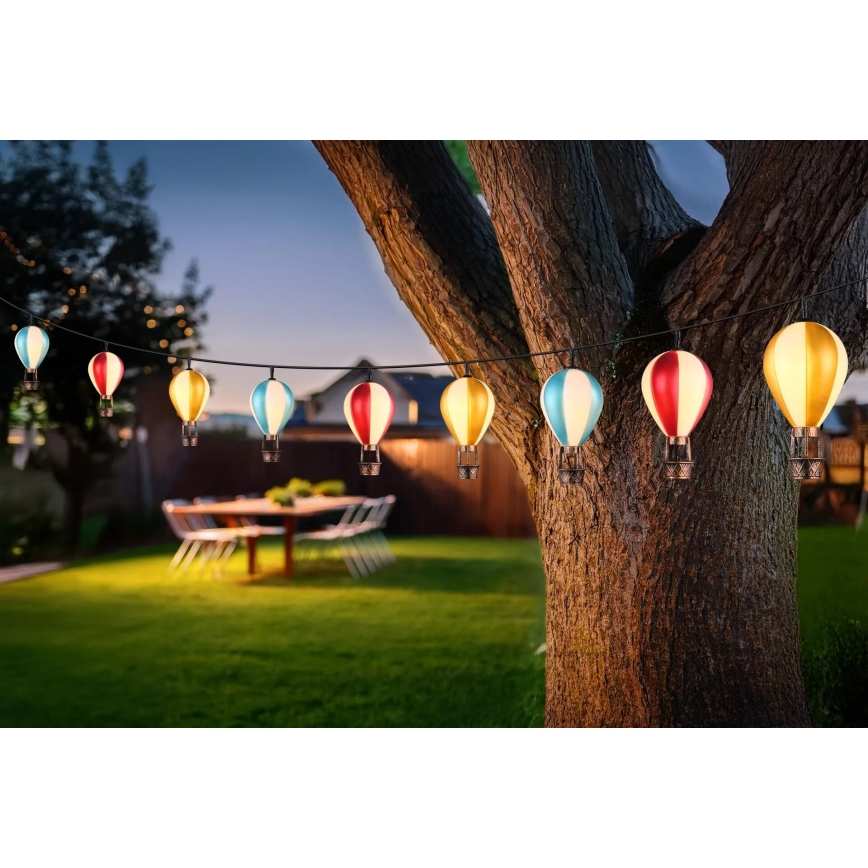 Globo - LED Solární řetěz 9xLED/0,06W/3V 390 cm IP44