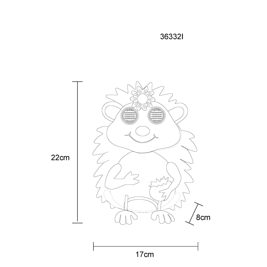 Globo - LED Solární svítidlo 104xLED/3V IP44 300 mAh ježek