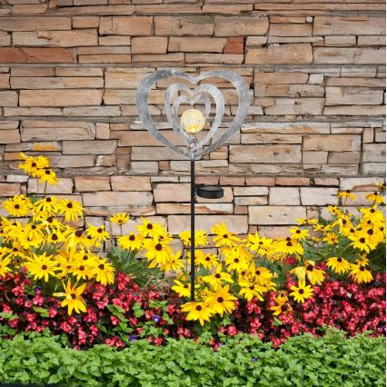 Globo - LED Solární svítidlo LED/3V IP44 300 mAh stříbrné srdce