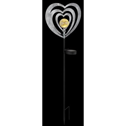 Globo - LED Solární svítidlo LED/3V IP44 300 mAh stříbrné srdce