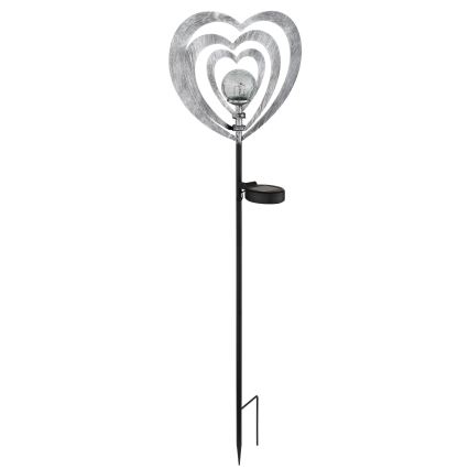 Globo - LED Solární svítidlo LED/3V IP44 300 mAh stříbrné srdce