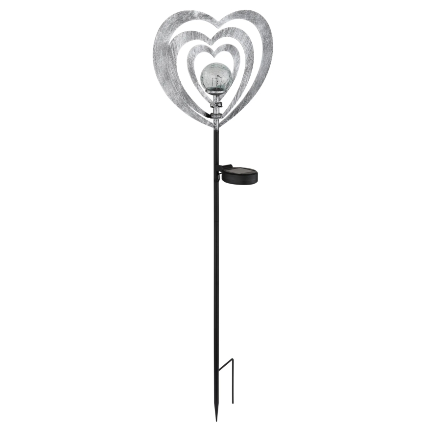 Globo - LED Solární svítidlo LED/3V IP44 300 mAh stříbrné srdce