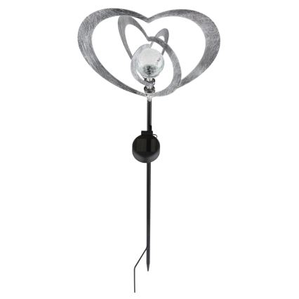 Globo - LED Solární svítidlo LED/3V IP44 300 mAh stříbrné srdce