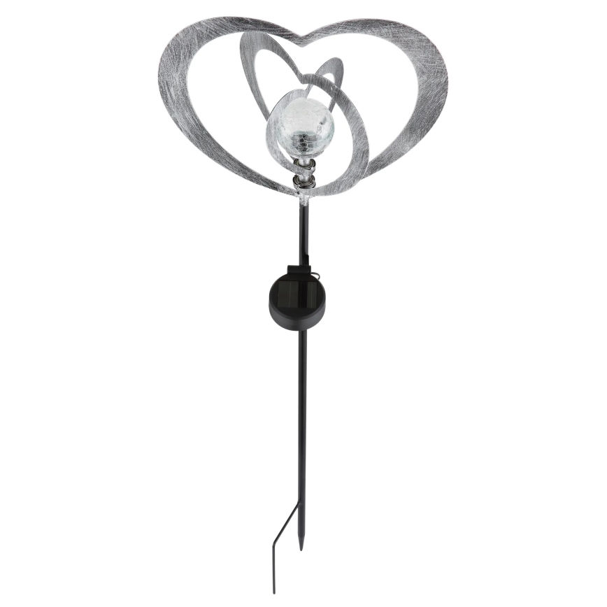 Globo - LED Solární svítidlo LED/3V IP44 300 mAh stříbrné srdce