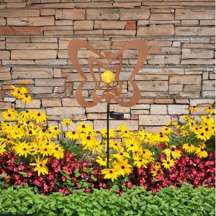 Globo - LED Solární svítidlo LED/3V IP44 300 mAh rezavý motýl