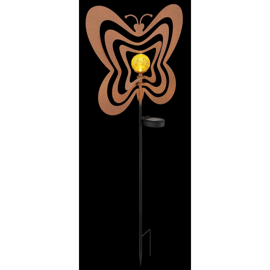 Globo - LED Solární svítidlo LED/3V IP44 300 mAh rezavý motýl