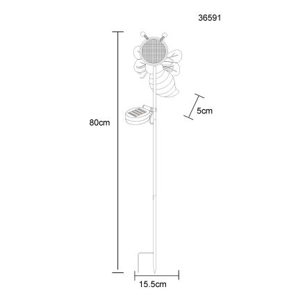 Globo - LED Solární svítidlo 200xLED/3V IP44 600 mAh včela