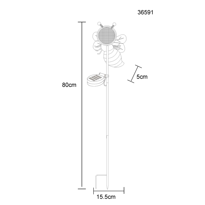 Globo - LED Solární svítidlo 200xLED/3V IP44 600 mAh včela