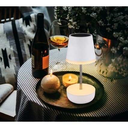 Globo - LED Solární lampa 10xLED/0,06W/3V IP44 bílá