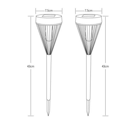 Globo - SADA 2x LED Solární lampa LED/0,1W/1,2V IP44 300 mAh