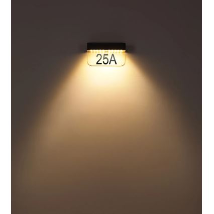 Globo - LED Solární domovní číslo LED/6W/3,7V IP54 1800 mAh
