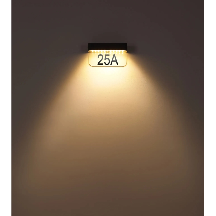 Globo - LED Solární domovní číslo LED/6W/3,7V IP54 1800 mAh
