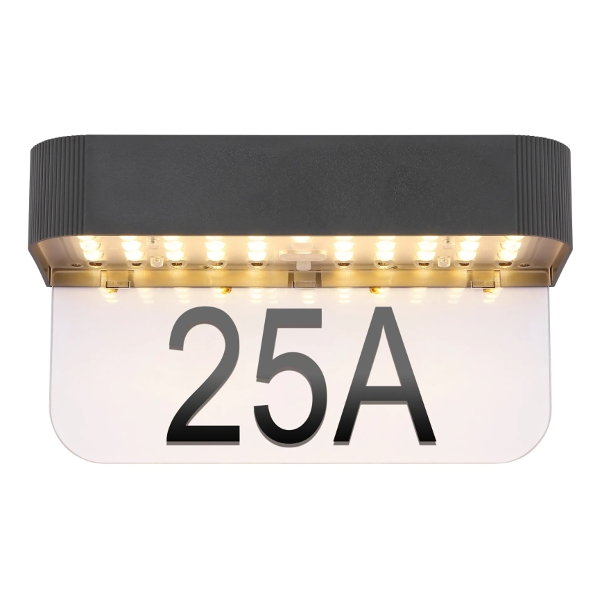 Globo - LED Solární domovní číslo LED/6W/3,7V IP54 1800 mAh