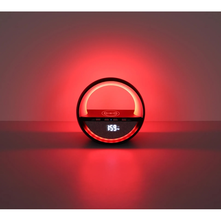 Globo - LED RGBW Dotyková nabíjecí stolní lampa s reproduktorem a bezdrátovým nabíjením QI LED/3,5W/5V 1800 mAh
