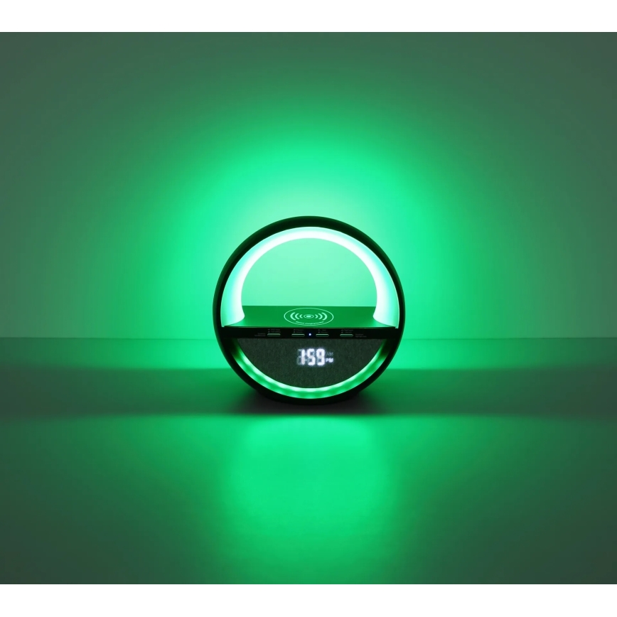 Globo - LED RGBW Dotyková nabíjecí stolní lampa s reproduktorem a bezdrátovým nabíjením QI LED/3,5W/5V 1800 mAh