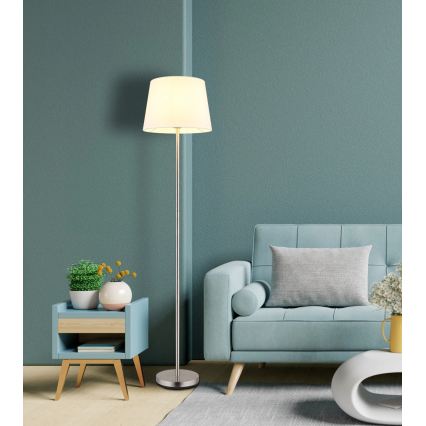 Globo - Stojací lampa 1xE27/40W/230V bílá/matný chrom