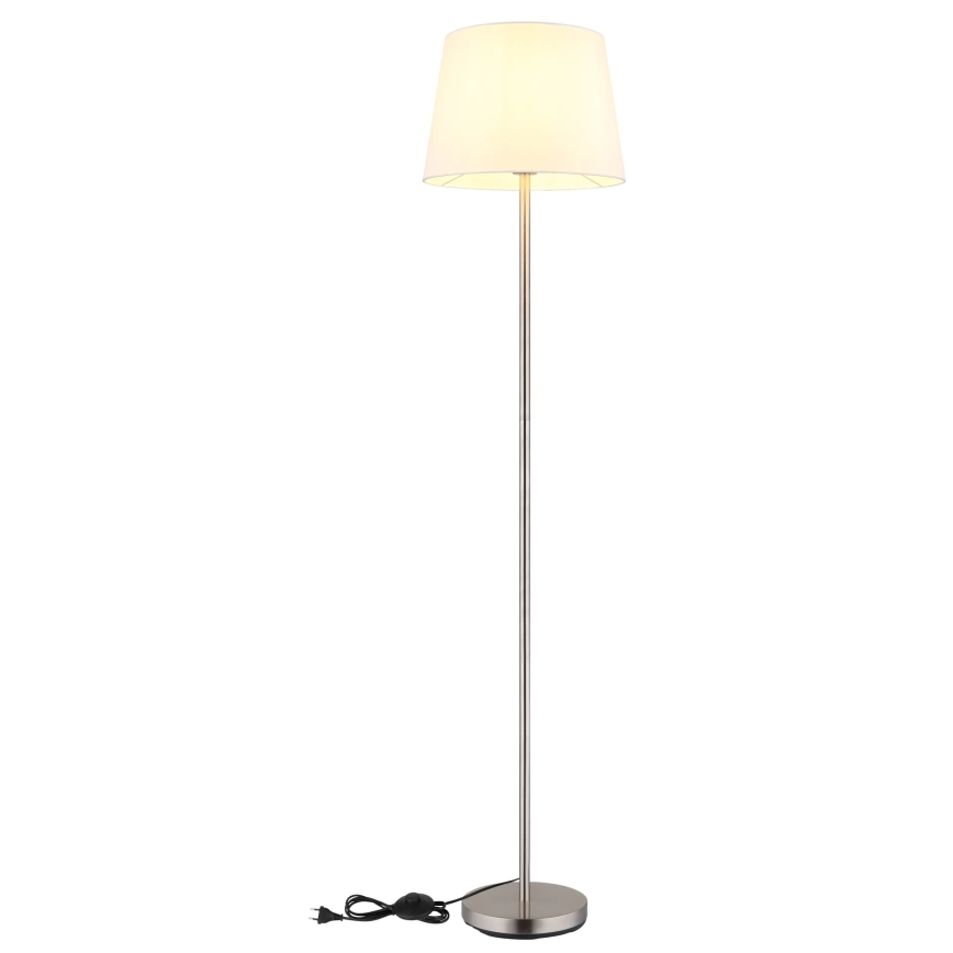 Globo - Stojací lampa 1xE27/40W/230V bílá/matný chrom