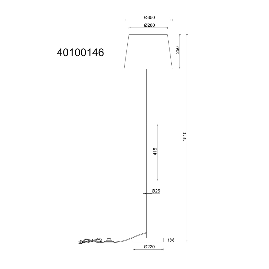 Globo - Stojací lampa 1xE27/40W/230V