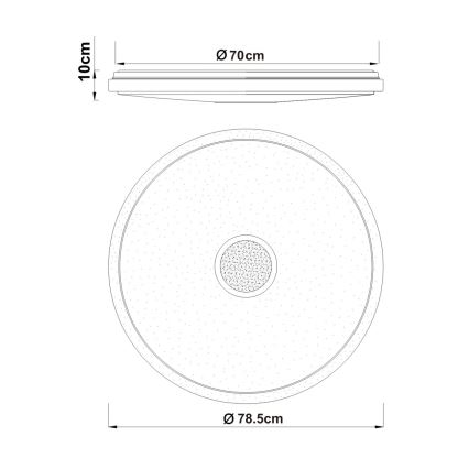 Globo - LED Stmívatelné stropní svítidlo LED/80W/230V 2700-6500K pr. 78,5 cm + dálkové ovládání