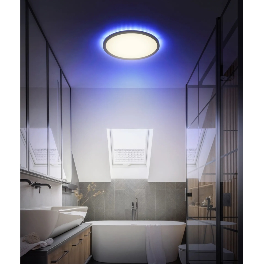 Globo - LED RGB Stmívatelné koupelnové stropní svítidlo LED/18W/230V 3000-6000K + dálkové ovládání IP44 černá