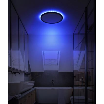 Globo - LED RGB Stmívatelné koupelnové stropní svítidlo LED/18W/230V 3000-6000K + dálkové ovládání IP44 černá