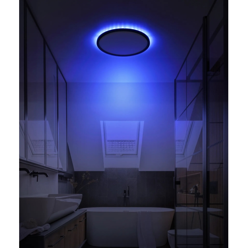 Globo - LED RGB Stmívatelné koupelnové stropní svítidlo LED/18W/230V 3000-6000K + dálkové ovládání IP44 černá