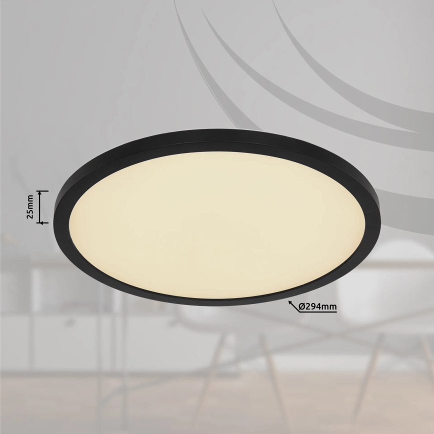 Globo - LED RGB Stmívatelné koupelnové stropní svítidlo LED/18W/230V 3000-6000K + dálkové ovládání IP44 černá