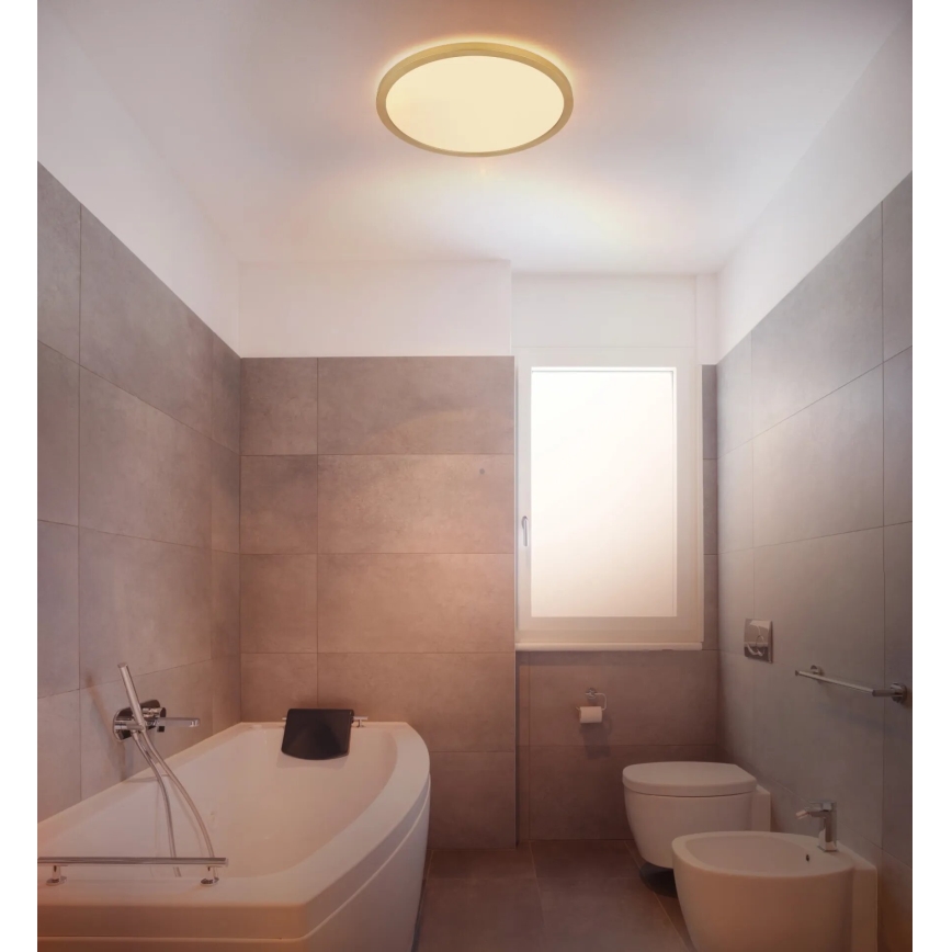 Globo - LED Stmívatelné koupelnové stropní svítidlo LED/18W/230V 3000K IP44 pr. 29,4 cm mosaz