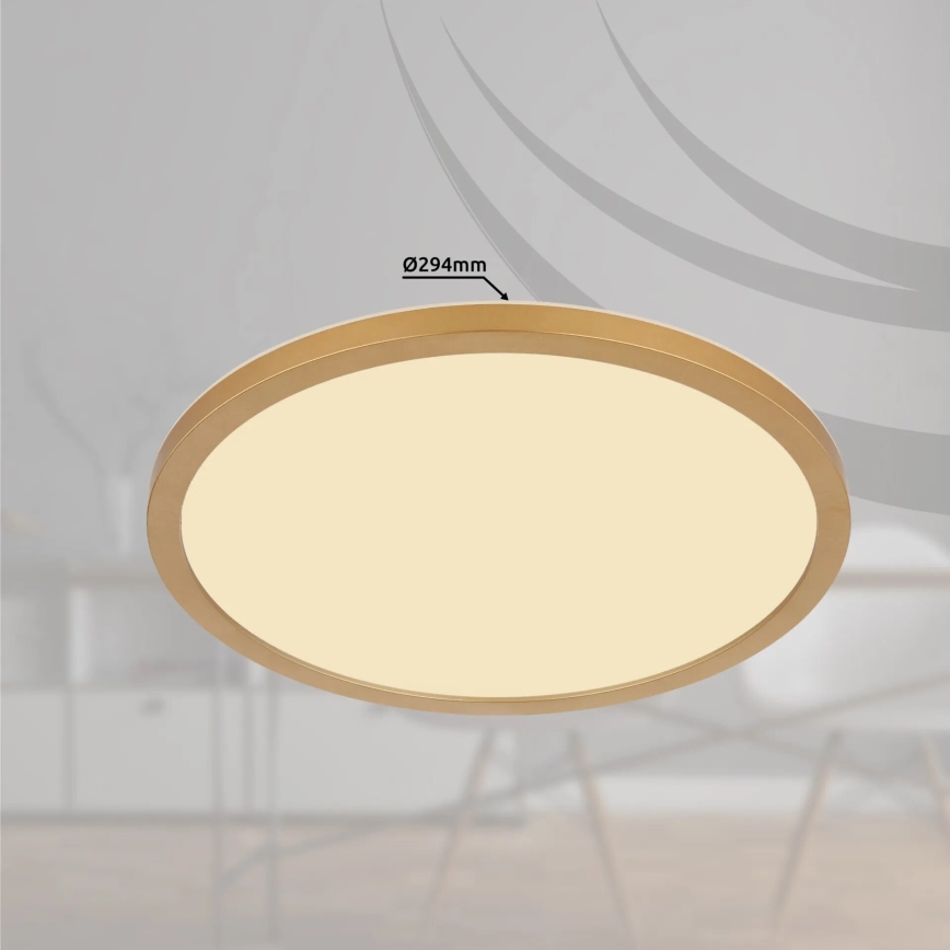 Globo - LED Stmívatelné koupelnové stropní svítidlo LED/18W/230V 3000K IP44 pr. 29,4 cm mosaz