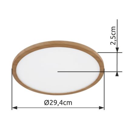 Globo - LED Stmívatelné koupelnové stropní svítidlo LED/18W/230V pr. 29,4 cm IP44 hnědá