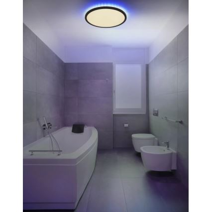 Globo - LED RGB Stmívatelné koupelnové stropní svítidlo LED/21W/230V 3000-6000K + dálkové ovládání IP44 černá