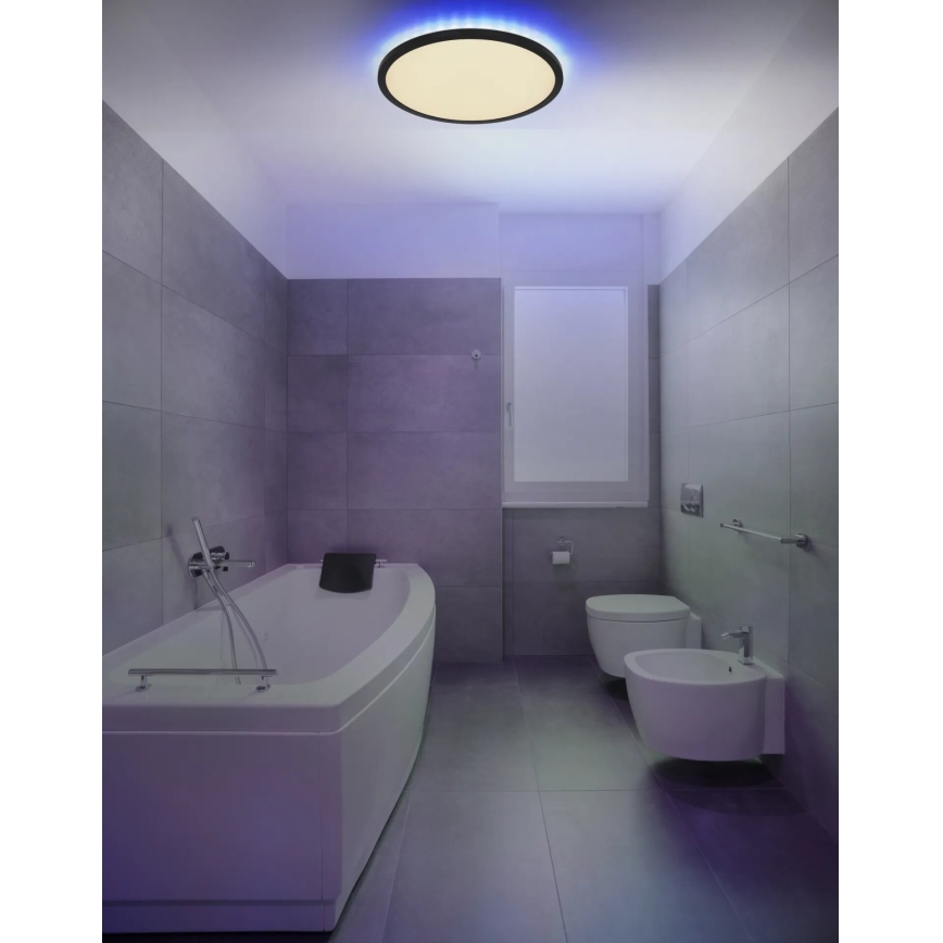 Globo - LED RGB Stmívatelné koupelnové stropní svítidlo LED/21W/230V 3000-6000K + dálkové ovládání IP44 černá